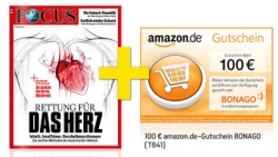 26 Ausgaben des Focus für nur 122,20 Euro und dazu 100,- Euro Amazon Gutschein oder Verrechnungsscheck als Prämie
