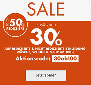 Verlängert: 30% Rabatt auf Mode, Wäsche, Schuhe und mehr im Galeria Onlineshop (MBW: 100,- Euro)