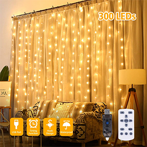 GLIME 3 x 3m LED Vorhang mit 300 LEDs für nur 10,49 Euro