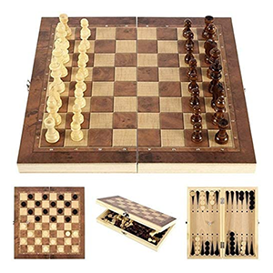 Lixada 3-in-1 Spielbrett (Schach, Dame, Backgammon) für nur 9,99 Euro