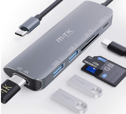 MTK 6-in-1 USB C Hub mit HDMI, USB 3.0 und SD/microSD-Kartenleser für 12,57 Euro