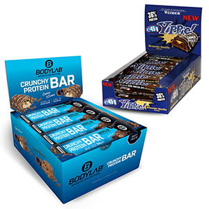 Proteinriegel-Deal: Yippie! Riegel (12x45g) + Bodylab24 Crunchy Protein Bar (12x64g) für nur 25,- Euro