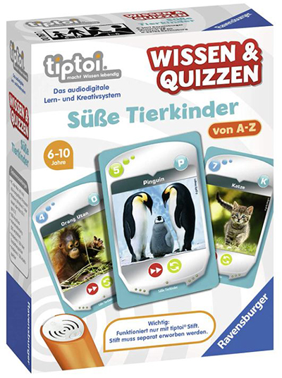 Ravensburger tiptoi 00767 Wissen und Quizzen: Süße Tierkinder (ab 6 Jahren) für nur 4,99 Euro (statt 10,- Euro)
