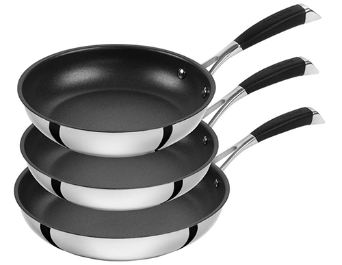 Zwilling Cornelia Poletto Bratpfannen Set (20 cm + 24 cm + 28 cm, 18/10 Edelstahl, alle Herdarten) für nur 90,99 Euro
