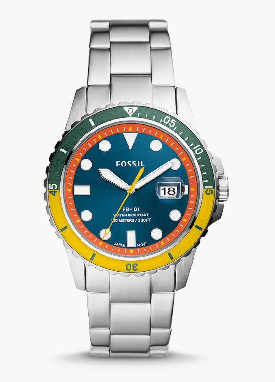 Fossil FB-01 3-Zeiger-Werk Herrenuhr aus Edelstahl für nur 44,80 Euro inkl. Versand