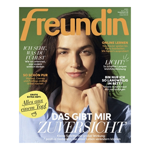 6 Monate (12 Ausgaben) freundin für 43,20 Euro – als Prämie: 45,- Euro Amazon Gutschein