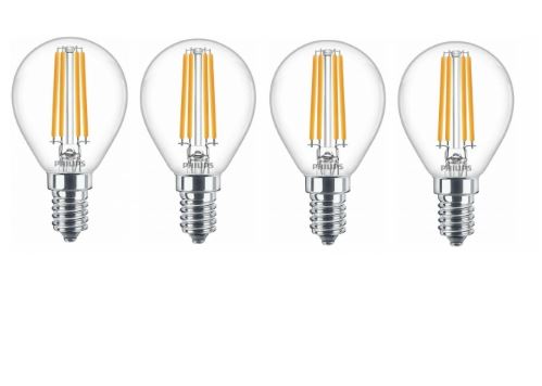 4er-Pack Philips (E14 LED 6.5W) Birnen für nur 9,99 Euro inkl. Versand (2,50 Euro pro Birne statt 3,33 Euro)