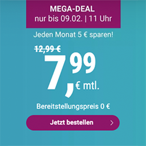 Monatlich kündbare Simply LTE Allnet-Flat, SMS-Flat und 6 GB LTE-Flat für 7,99 Euro mtl.