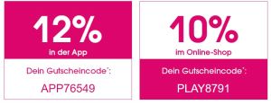 Nur heute: 10%/ 12% Rabatt auf die Kategorie Spielzeug im Babymarkt Online-Shop bzw. in der App
