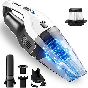 Holife HM036BW – Beutelloser Akku-Handstaubsauger (7000Pa, 14,8V, Nass & Trocken, Hepa Filter) für 44,19€