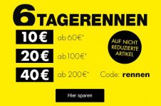6 Tage Rennen bei Galeria Kaufhof mit bis zu 40€ Rabatt (je nach Bestellwert)