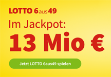 Heute 13 Mio. Lotto-Jackpot: 5 Felder 6aus49 für 1€ statt 6€ als Lottohelden Neukunde spielen