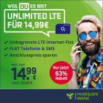 mobilcom-debitel o2 Unlimited Smart Allnet-Flat mit unbegrenzt Daten für mtl. 14,99€ + 2 Monate Gymondo gratis!