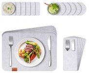 Sawake Platzset für 6 Personen aus Filz in grau für 13,99€