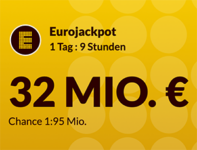 Morgen 32 Mio. Jackpot: 2 Felder Eurojackpot für 1€ statt 4,60€ spielen (Lotto24 Neukunden)
