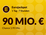 Morgen 90 Mio. Jackpot: 2 Felder Eurojackpot für 1€ statt 4,60€ spielen (Lotto24 Neukunden)