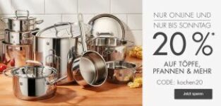 20% Rabatt auf Töpfe & Pfannen im Galeria Kaufhof Onlineshop