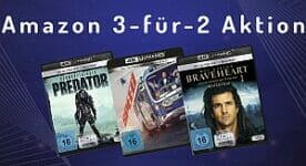 3-für-2-Aktion: DVDs, Blu-Rays und 4K UHD Blu-rays bei Amazon