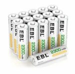 EBL wiederaufladbare AA Batterien (16, Stück, 2300mAh, NI-MH Mignon) für 16,19€