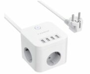 RAMPOW Mehrfach-Steckdosenwürfel mit USB und Schalter für 14,39€
