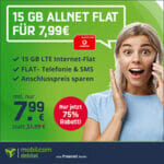 mobilcom-debitel Vodafone Green LTE 15 GB für nur 7,99€ monatlich