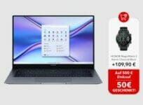 14″ Notebook HONOR MagicBook X 14 mit Intel Core i5-10210U, WIN 10 und 512GB SSD + Honor MagicWatch 2 (46mm) für 476,13€
