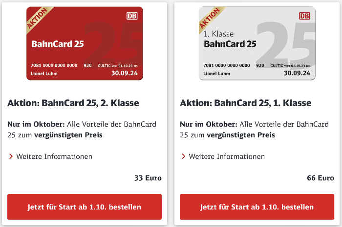 Die Senioren BahnCard für die 2. Klasse schon ab 40,90€
