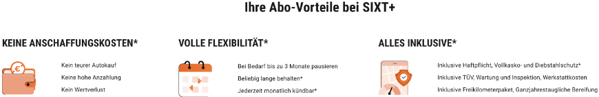 auto abo Sixt, treuevorteil sixt, Kilometer Tresor sixt, sixt Startgebühr geschenkt, sixt+ Startgebühr 0 €, sixt e-auto Aktion