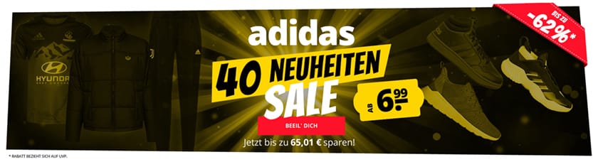 SportSpar: Adidas Sale mit bis zu 93% Rabatt – Fußballschuhe, T-Shirts, Jacken & mehr + 11% Extra-Rabatt