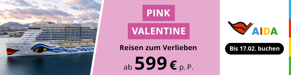 AIDA Valentinstag Aktion - Kreuzfahrten schon ab 599€ p.P.