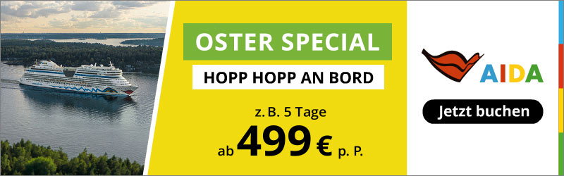 AIDA Oster-Special: kunterbunte Urlaubshighlights schon ab 499€ p.P.