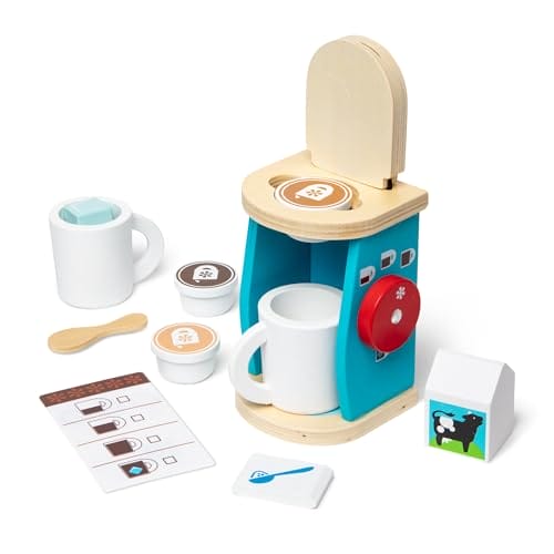 Melissa & Doug 19842 Brew & Serve Wooden Coffee Maker Set