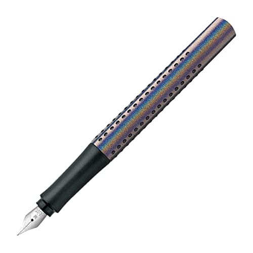 Faber-Castell 140842 - Füller Grip Edition Glam, Federbreite M, silver