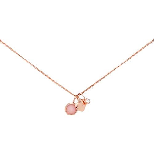 Fossil Damenkette Georgia Heart Rosenquarz