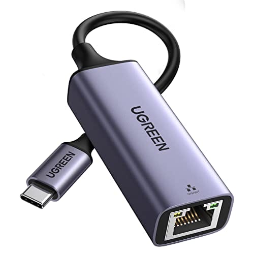 UGREEN USB C Ethernet Adapter 1000Mbps, Thunderbolt USB C LAN Adapter Netzwerkadapter Kompatibel mit iPhone 17, iPad Pro/Air, MacBook Pro/Air, Galaxy S25, Steam Deck (Grau) UGREEN USB C Ethernet Adapter