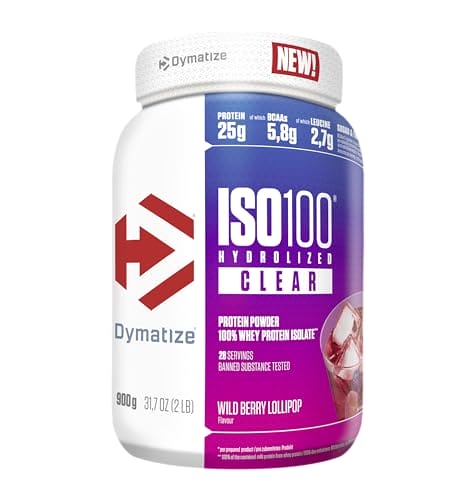 Dymatize ISO 100 Hydrolized Clear Wild Berry Lollipop 900g Whey Protein Pulver Dymatize ISO 100 Hydrolized Clear Wild Berry Lollipop 900g Whey Protein Pulver
