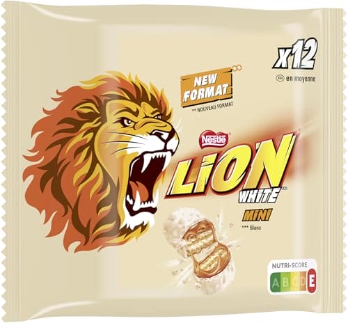 Nestlé LION White Minis, Knusper-Schokoriegel mit weißer Glasur Nestlé LION White Minis