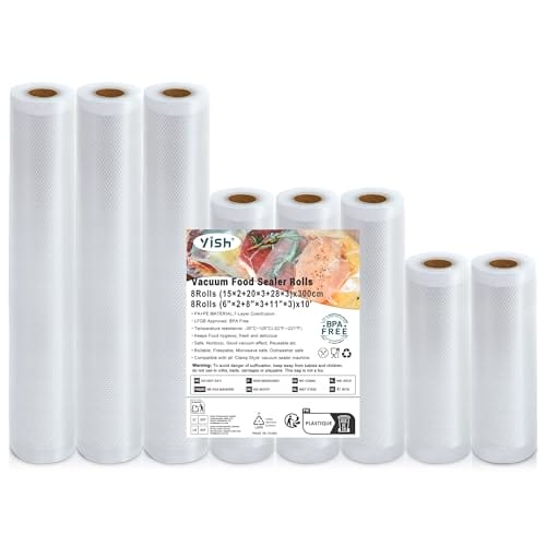 YISH Vakuumierfolie 8 Rollen Vakuumierbeutel YISH Vakuumierfolie