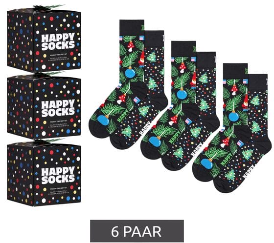 6 Paar Happy Socks im weihnachtlichen Design