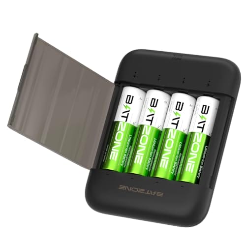 BATZONE Wiederaufladbare Lithium Akkus AA 4-Pack
