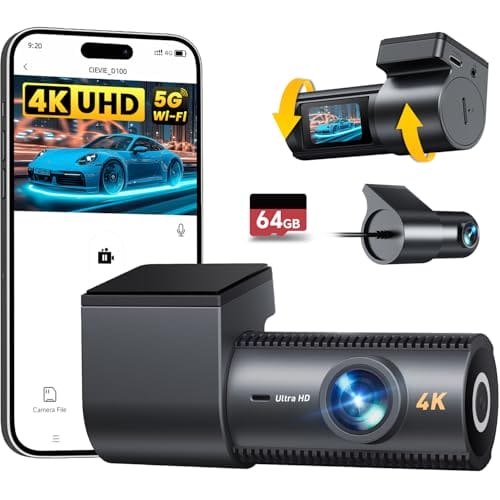 CIEVIE 4K+1080P Dashcam Auto Vorne Hinten mit 64GB SD Karte CIEVIE 4K+1080P Dashcam