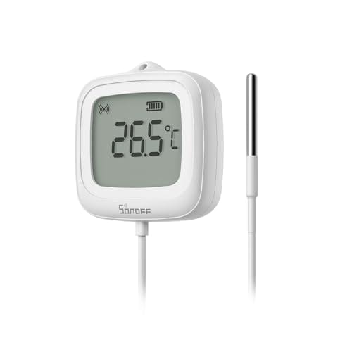 SONOFF SNZB-02LD Zigbee Temperatursensor mit 1,5 m Edelstahlsonde, LCD-Display, -40~115°C Bereich, APP-Überwachung, magnetische Halterung, kompatibel mit Zigbee-Hub SONOFF SNZB-02LD Zigbee Temperatursensor