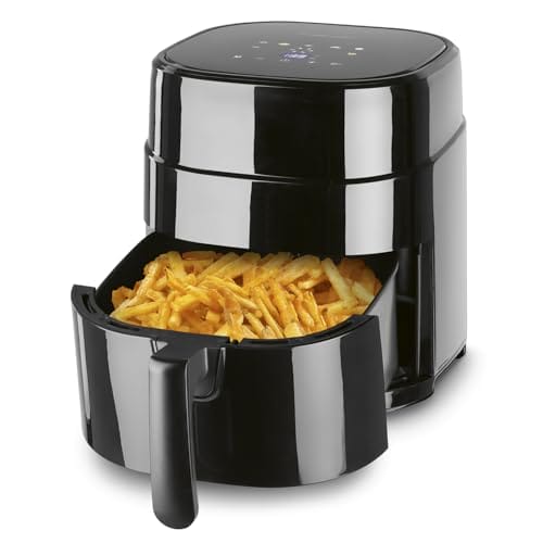 GOURMETmaxx Heißluftfritteuse 4,5L – Airfryer 1400W mit digitalem Farbdisplay, Timer, automatischer Abschaltung & Überhitzungsschutz, spülmaschinenfestes Zubehör, fettfrei frittieren – Schwarz GOURMETmaxx Heißluftfritteuse 4,5L