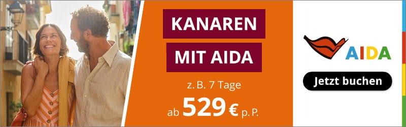 AIDA Winter Kreuzfahrten z.B. 7 Tage Kanaren schon ab 529€ p.P.