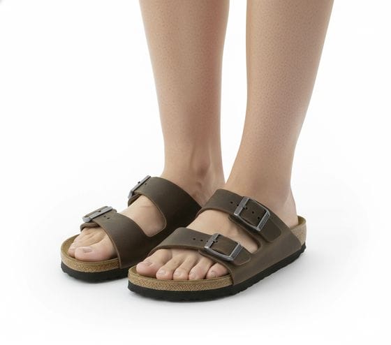 BIRKENSTOCK Arizona Nubukleder-Schlappen
