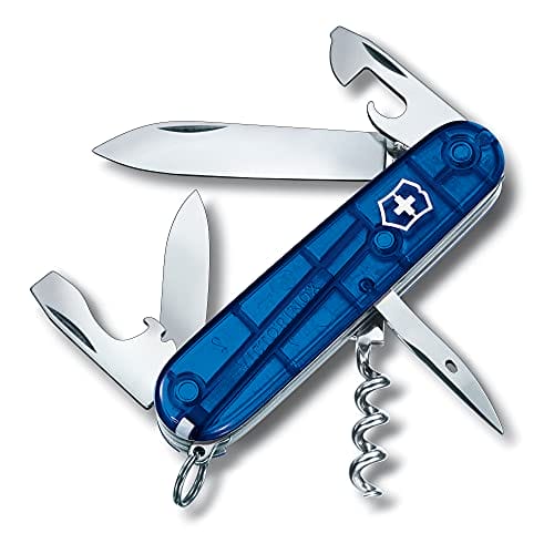 Victorinox Spartan Taschenmesser, Spartan, Multitool, Swiss Army Knife mit 12 Funktionen, Blau Transparent Victorinox Spartan Taschenmesser