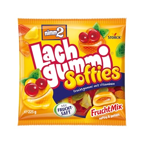 nimm2 Lachgummi Softies FruchtMix - Gefülltes Fruchtgummi mit Fruchtsaft und Vitaminen nimm2 Lachgummi Softies FruchtMix