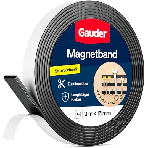 GAUDER Magnetband selbstklebend stark - 3 m x 15 mm GAUDER Magnetband