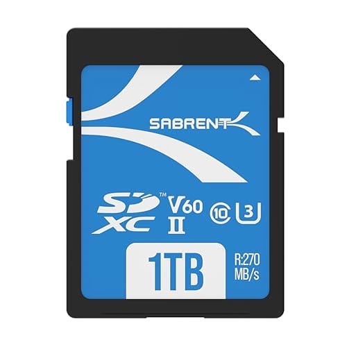 SABRENT SD Karte 1TB V60 UHS-II SDXC, Class 10, U3, 270MB/s Lesen, 170MB/s Schreiben SABRENT SD Karte 1TB