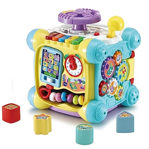 Vtech Baby Spielspaß-Entdeckerwürfel – Interaktiver Spielwürfel mit Musik, Formen und beweglichen Elementen Vtech Baby Spielspaß-Entdeckerwürfel